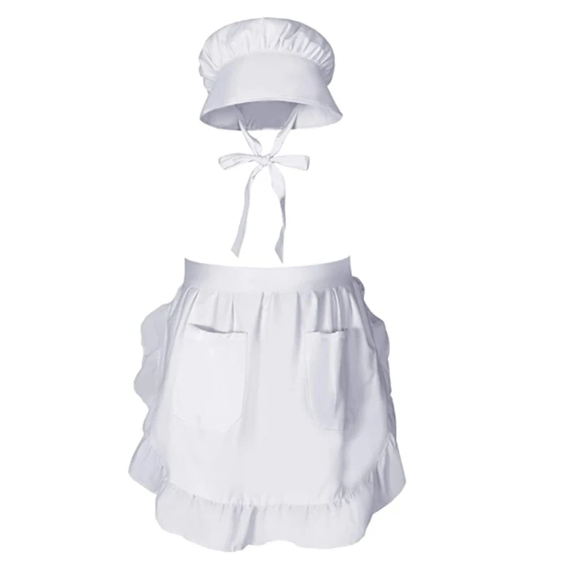 Fancy Costume with Hat/ Apron Halloween Costume Props, Women Lolitas Maid Outfit women cosplay maid outfit costume schoolgirl uniform jk sailor kwaii transparent lolita see through top mini skirt sexy lingerie