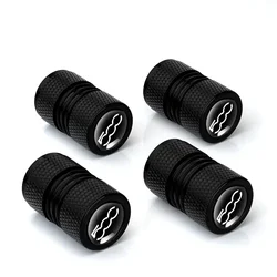 Set of 4 Universal Car Tire Valve Caps - Enhanced Wheel Rim Stem Covers (Black 500)