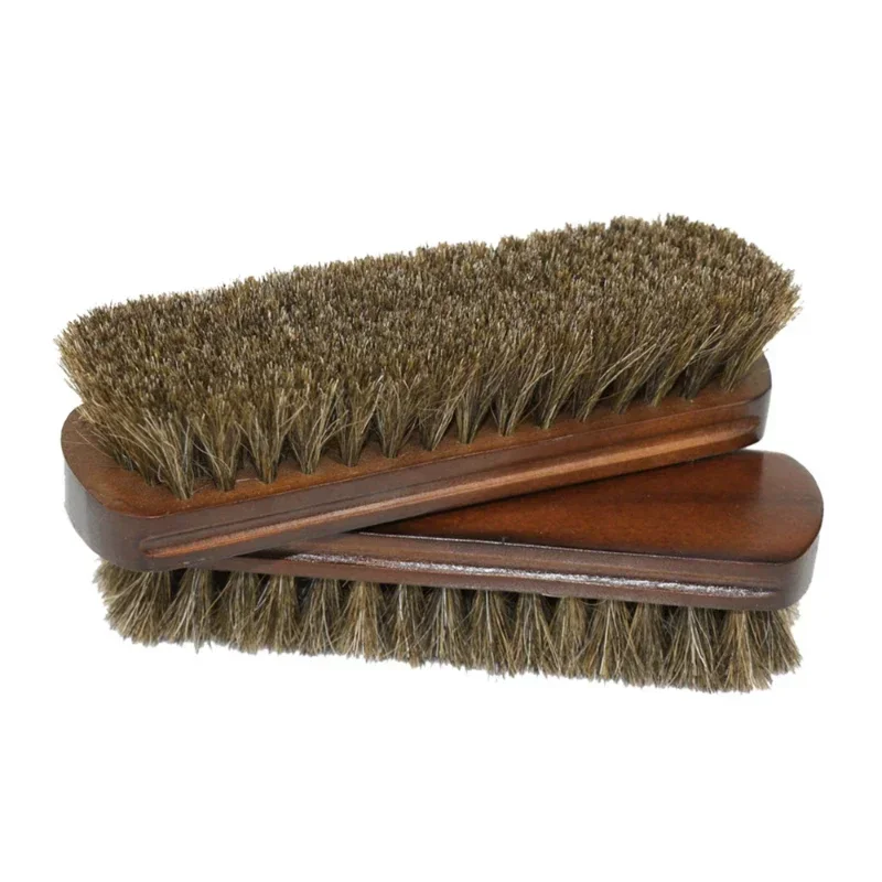 Shoe Brush 1Pc Horsehair Shoe Brush Shine Brushes Scraping Tool For Boots Shoes Leather Care