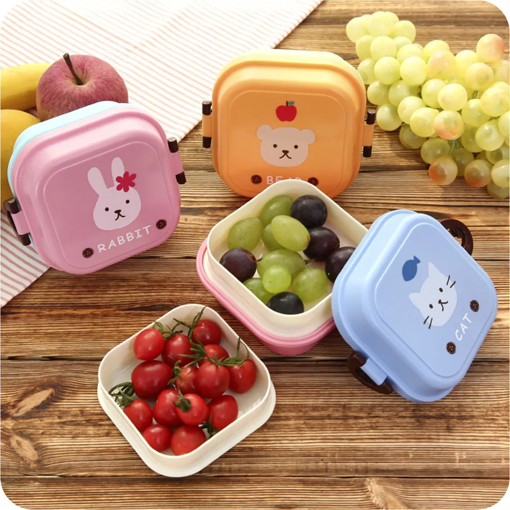 Buy Wholesale China Plastic Lunch Box Cute Cartoon Rabbit Double Layer  Portable Pp Bento Box For Kids Students & Plastic Lunch Box at USD 2.96