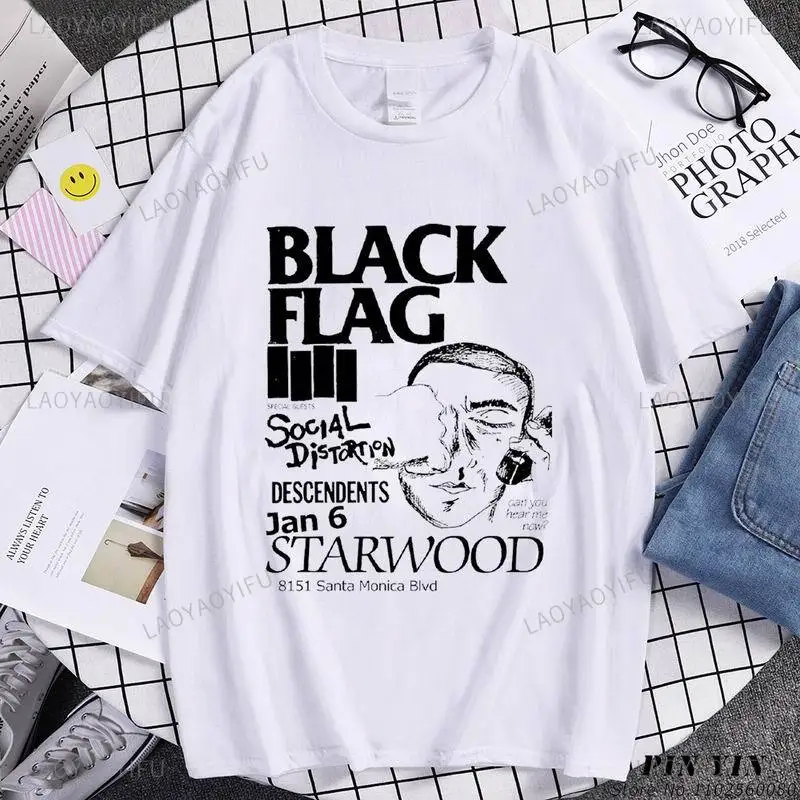 

Футболка мужская хлопковая в стиле панк-рок с принтом