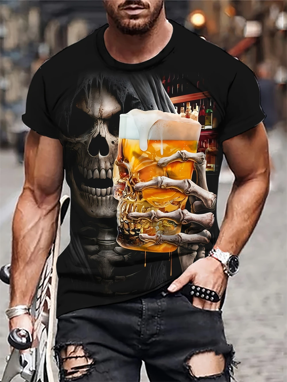 Modisches Herren-T-Shirt mit Takis-3D-Druck, lässig, kurzärmelig, Rundhals-T-Shirt, Herrenbekleidung für Outdoor-T-Shirts, Oberteile für den Sommer – Detail 19