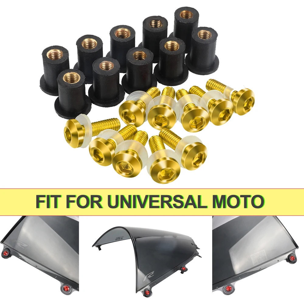 

For Yamaha YZF R25 R3 YZF-R1 R1 R125 YZF-R6 R6 YZF600R YZF750R YZF1000 THUNDERACE YZF1000R M5 Windshield Wind Deflectors Bolts