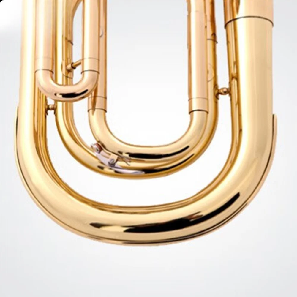 Brass Wind,Instrument Special Brass Body Nickel White Copper Piston Phosphor Copper Mouthpiece Tube 3 Vertical Key Baritone
