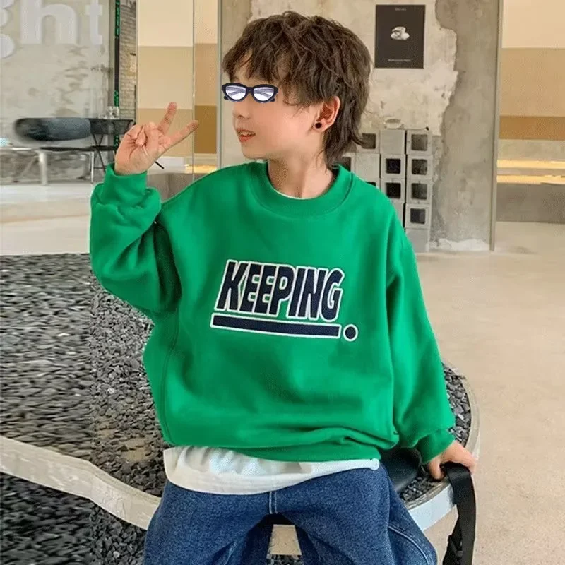 thumbnail image 1 of Sudadera con capucha de manga larga para niños, Top de capa Base, sudadera informal elegante, sudaderas con capucha para niños de moda, primavera y otoño, novedad de 2023, 1 of 4