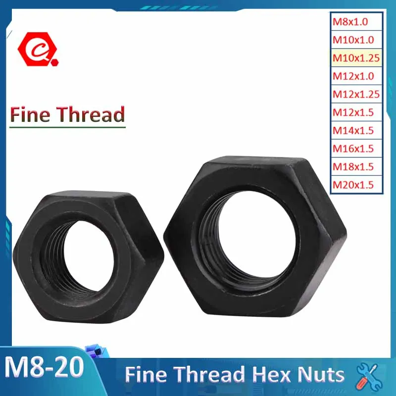 Hex Hexagon Nuts Fine Thread M8 M10 M12 M14 M16 M20 Grade 8.8 Steel Steel