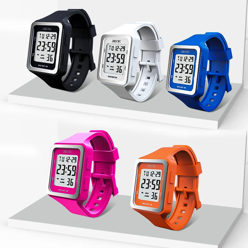 Women's Sports Watch, Digital Sports Watch, 50M Waterproof, Large Digital Display, Square Dial - 6
