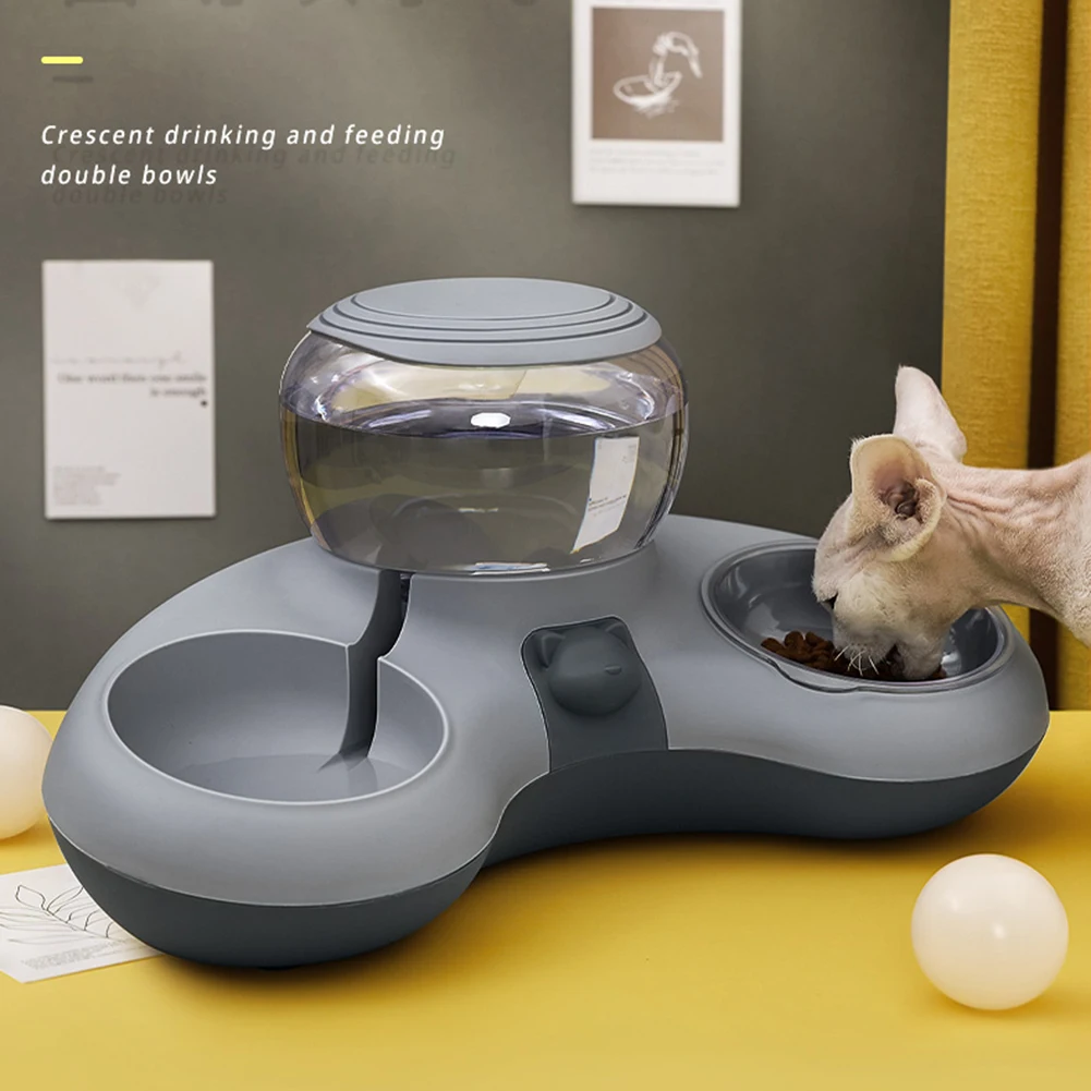Vktech Pet Cat Bowl Automatic Feeder Dog Cat Food Bowl With Water ...