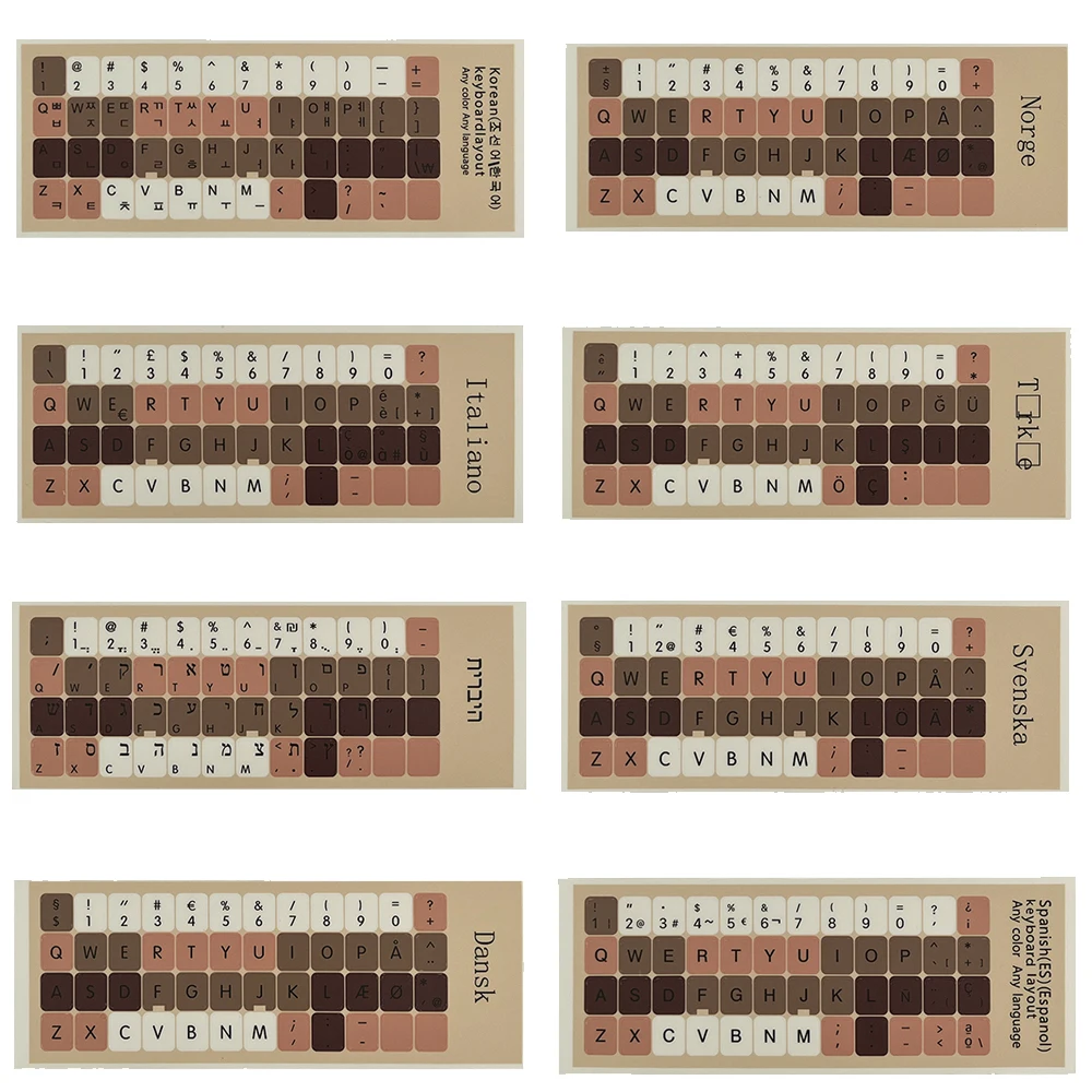 Colorful Universal Keyboard Stickers Computer Keyboard Replacement Decals Letter Stickers Non-falling Leave No Trace keyboard stickers