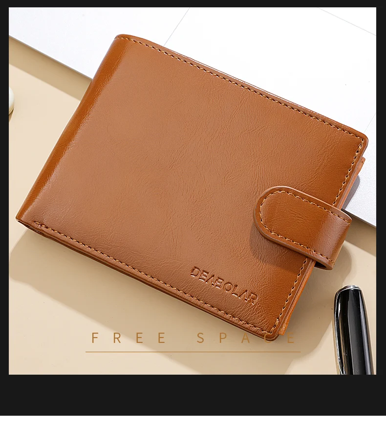 Mens Multi-Function Large Capacity Wallet - Zipper Coin  ID Holder