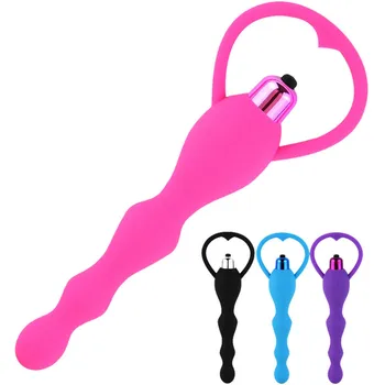 Anal Vibrator Sex Toys for Women Anal Beads Vibrator Gay Toys Prostate Massage Smooth Butt Silicone Plug Adult Products 2