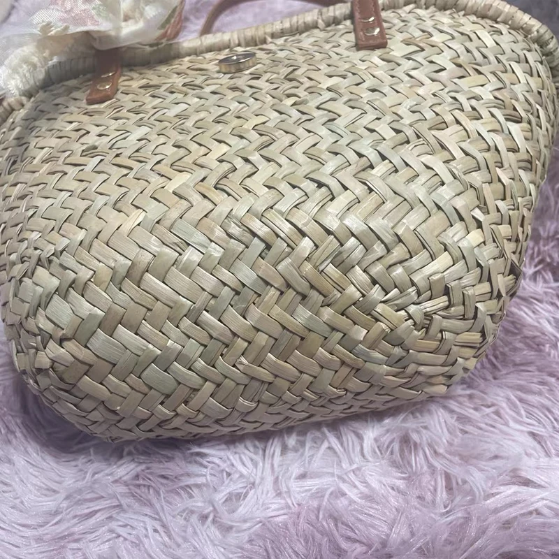 Bohemian Straw Tote Bags For Women Luxury Designer Handbag And Purse New In Papyrus Woven Small Beach Underarm Shoulder Bag