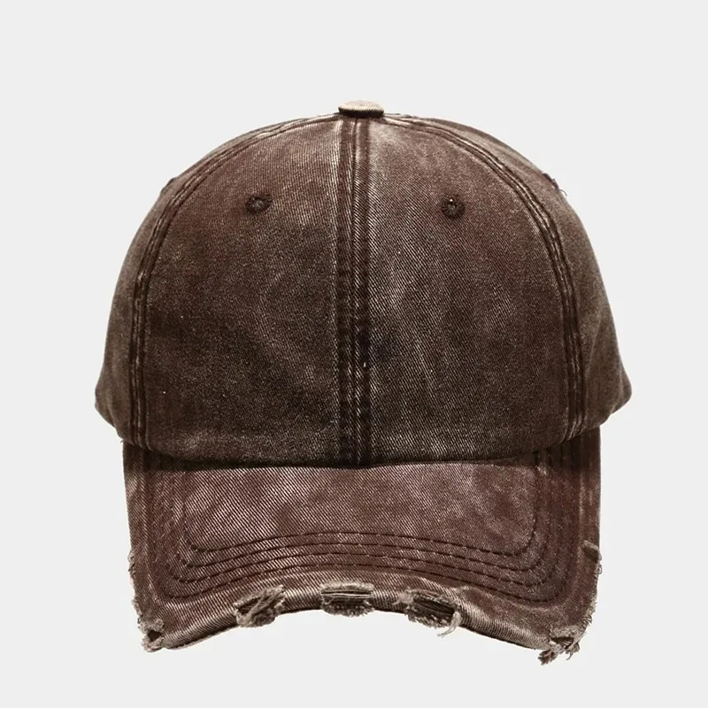 Personalisierte, individuell gestaltete Baseballkappe mit Batik-Stickerei – Herren- und Damenversion mit Druckknöpfen – Washed and Holesy Bas – Detail 10