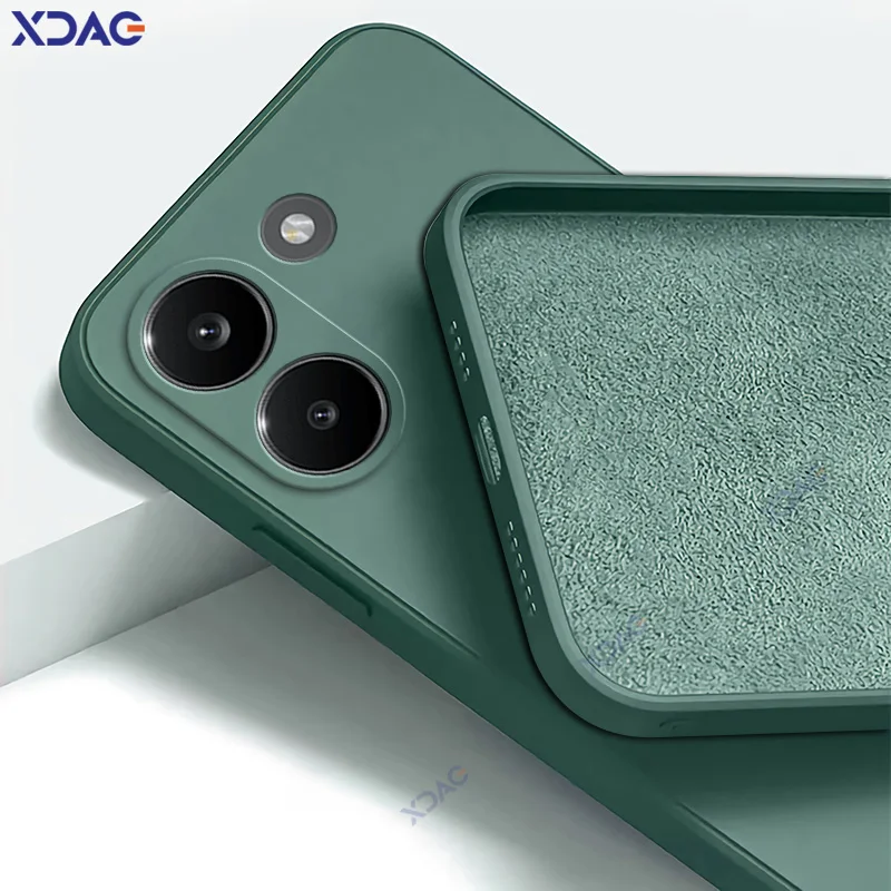Minimalist Design Liquid Silicone Case with Camera Protection and Straight Edges
