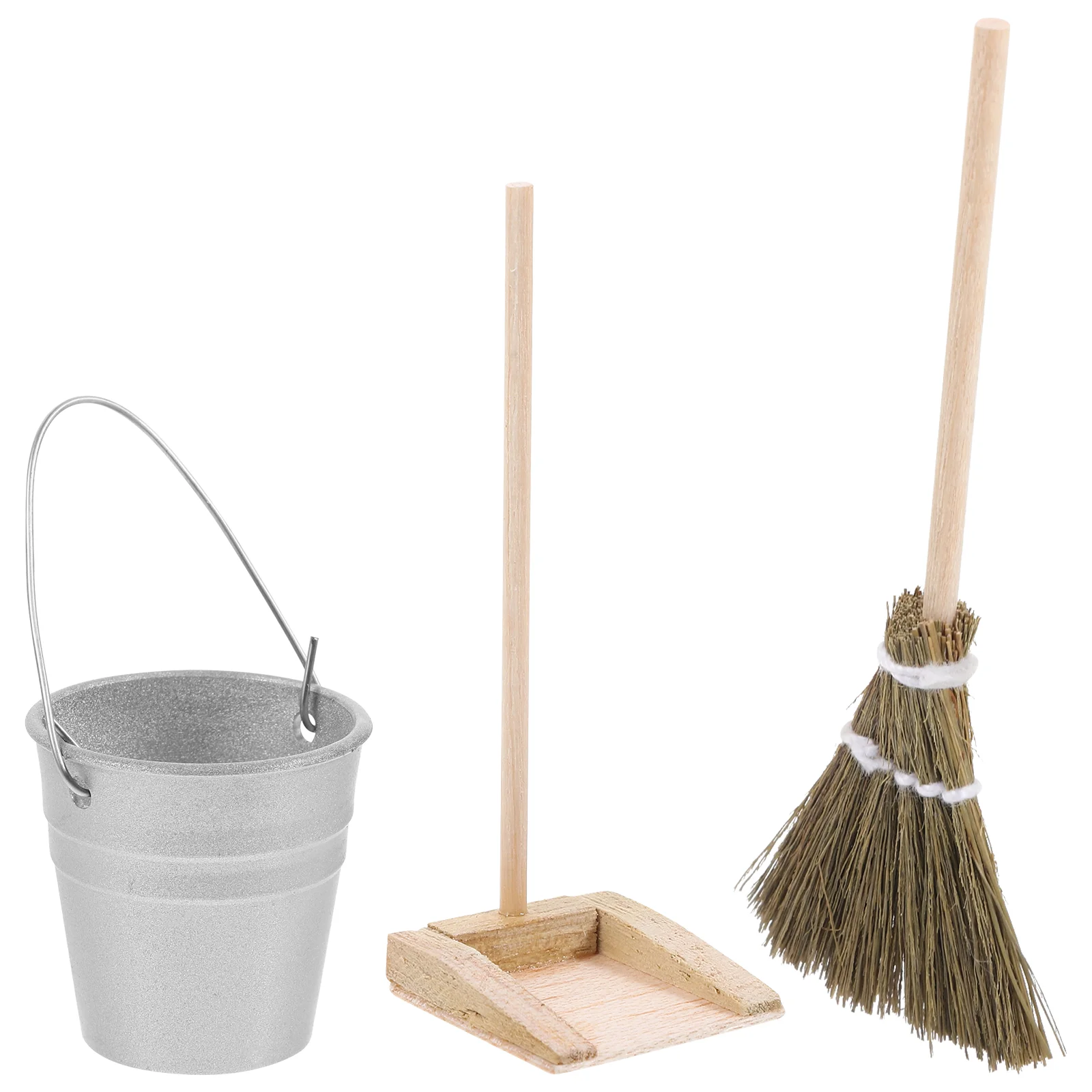 

Miniature Broom and Dustpan House Decoration Kid Toys Dolls Cleaning Tools