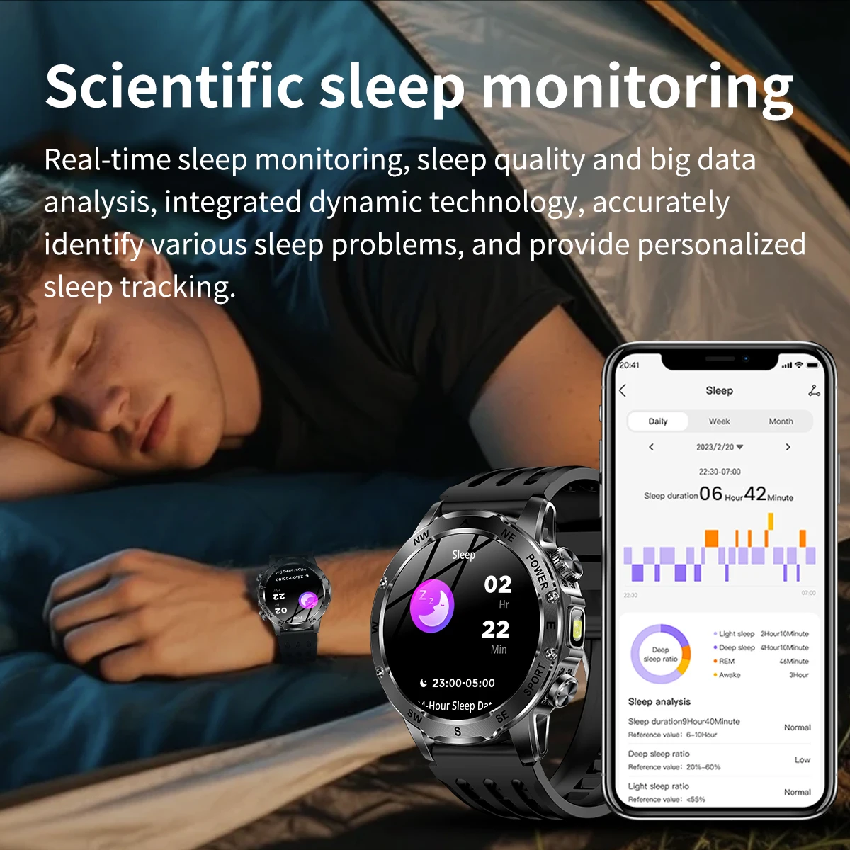Smartwatch outdoor para hombre con brújula y linterna led_voghion.com