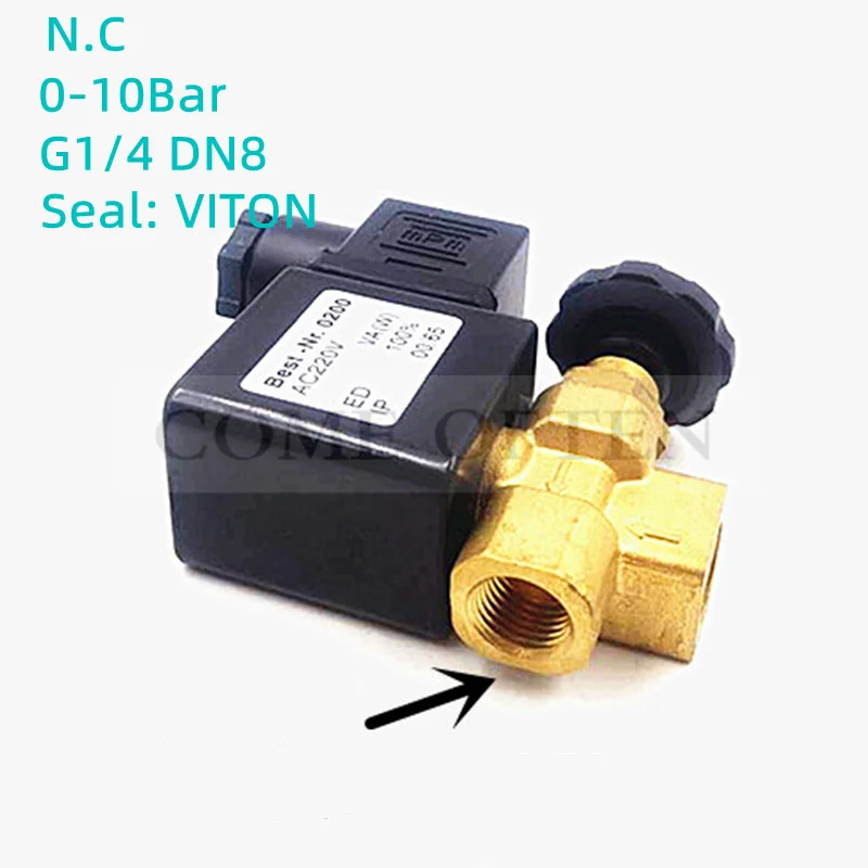 양방향 조절식 스팀 솔레노이드 밸브 TJF-08 G1/4 인치 핫 테이블 아이언 스팀 밸브, AC220v Dc24v 직접 작동 VITON 150 ℃