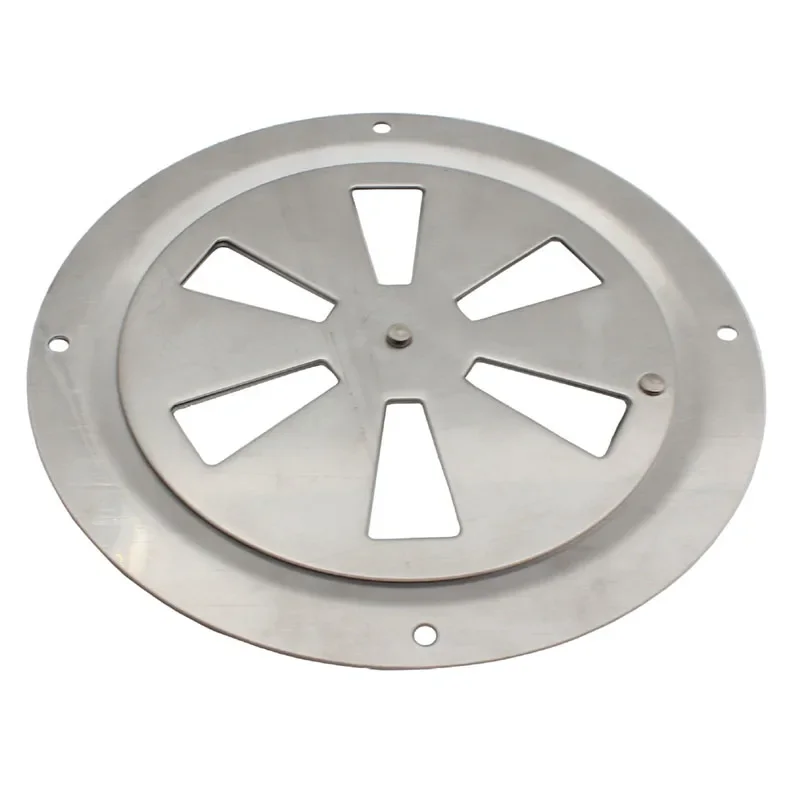 Steel 316 Boat Marine Round Air Louver Vent Grille Ventilation Louvered Ventilator Grill Cover Side Knob Opening 2pcs 125mm