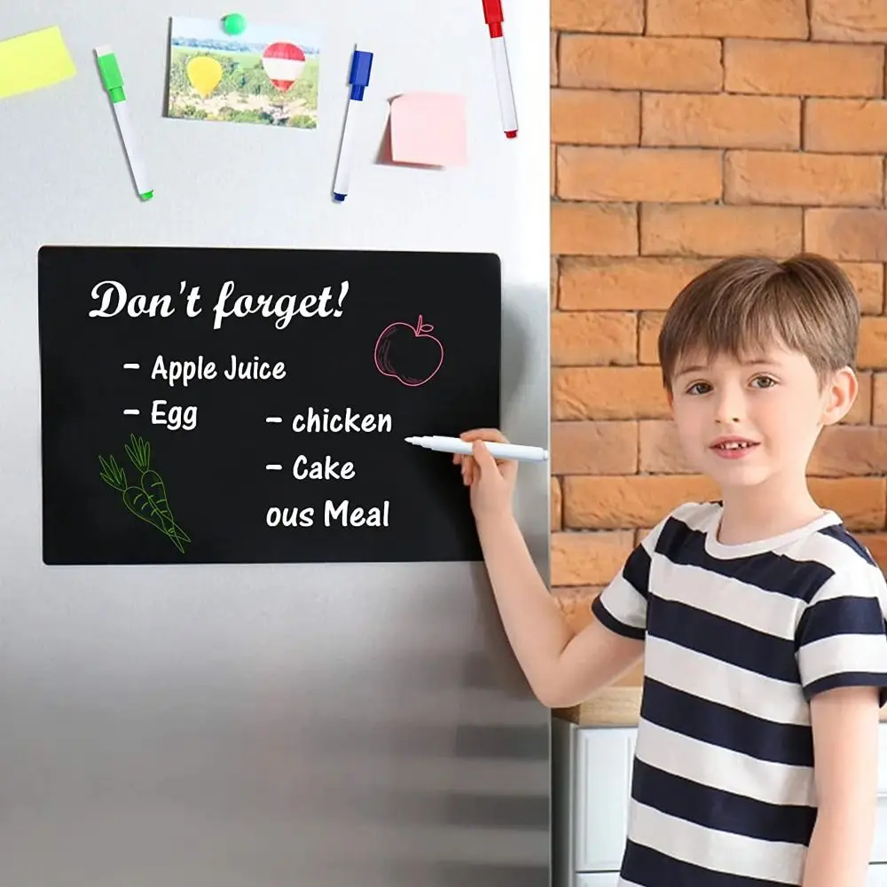 Household Drawing Board PET Blackboard Stickers Magnetic Schedule Magnetic Drawing Board Removable Black Preschool Photo Props
