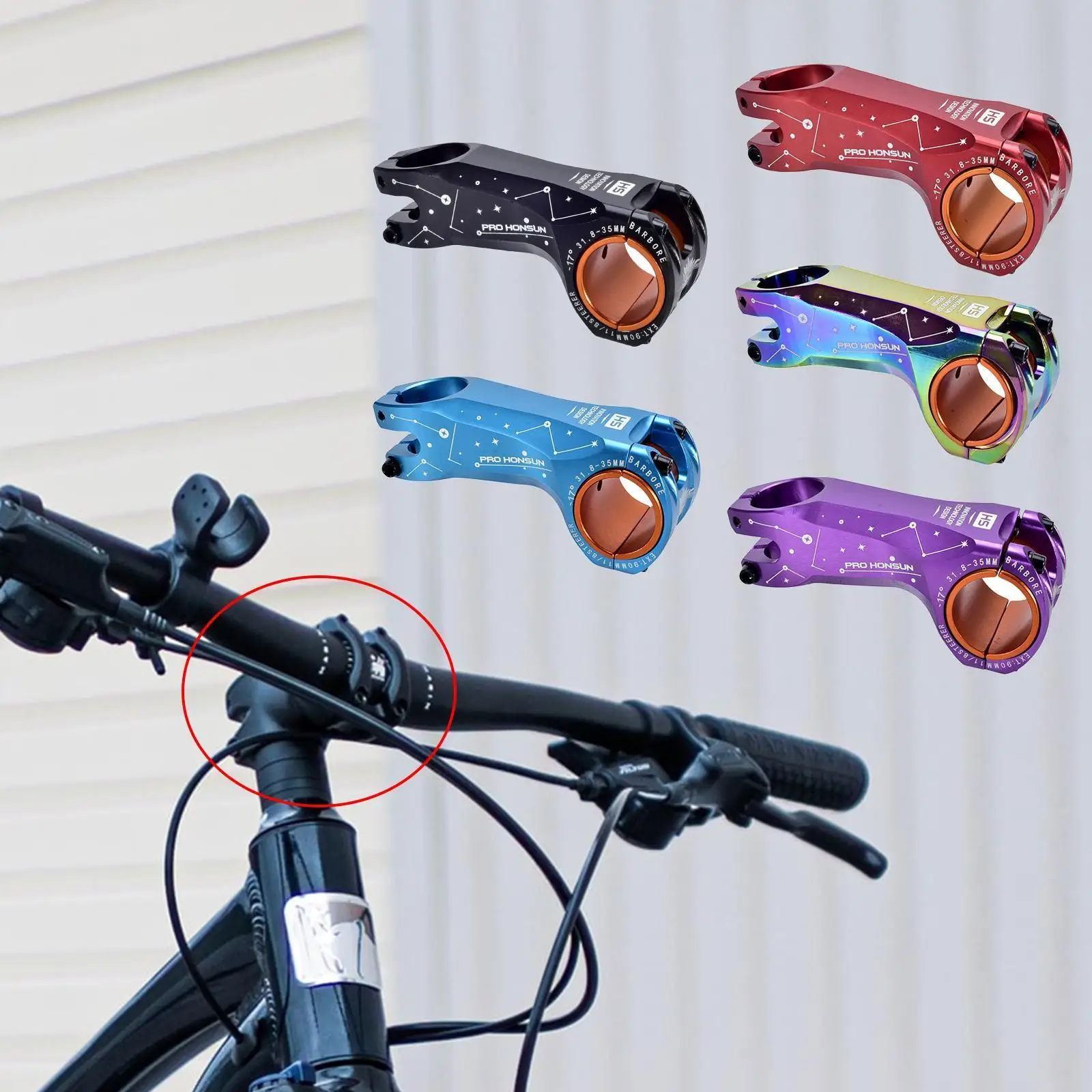 MTB 스템 산악 자전거 핸들 바 스템, 스템-17 도 31.8, 90mm