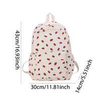 Sweet Corduroy Strawberry Backpacks Casual Travel Rucksack Large Capacity Daily Knapsack Japanese Aesthetic Students School Bag - Image 6