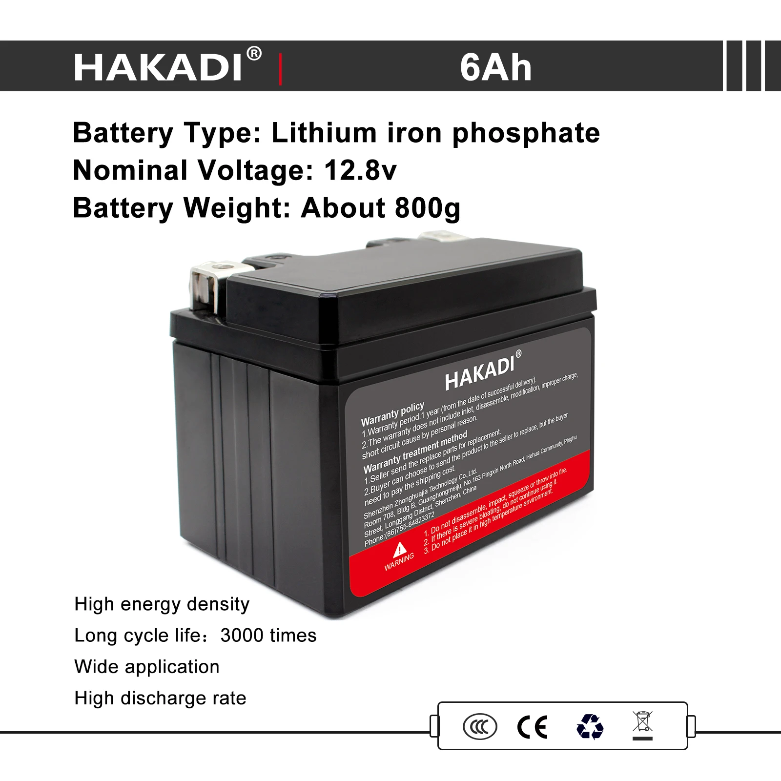 12.8V 6Ah LiFePO4 Battery, Lithium Iron Phosphate Battery, 3000+ Deep  Cycles LiFePo4 Batteries Bulit-in BMS Rechargeable Battery - AliExpress