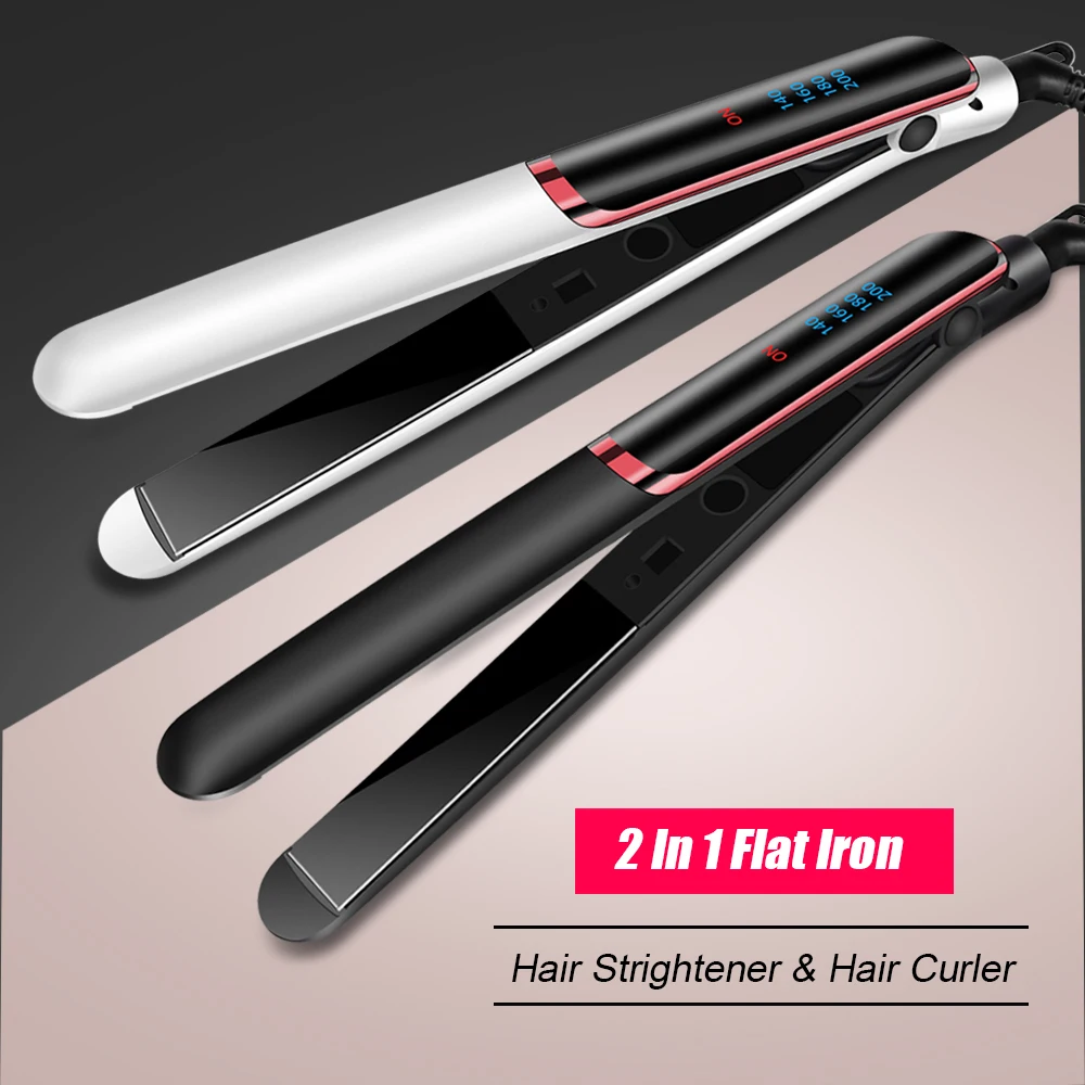 Professional Hair Straightener Hair Curler Two In One Pure Iron Negative Ion Infrared Four Gear Fast Heating And Perm Tool abody professional hair dryer negative ion blow dryer