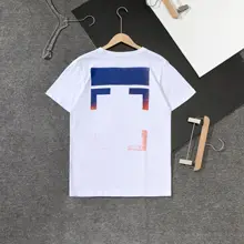 Off Designer Cotton Short Sleeves Oil Painting T Mens Top T-shirt Casual Tee Tops X Printing Shirt of Black White