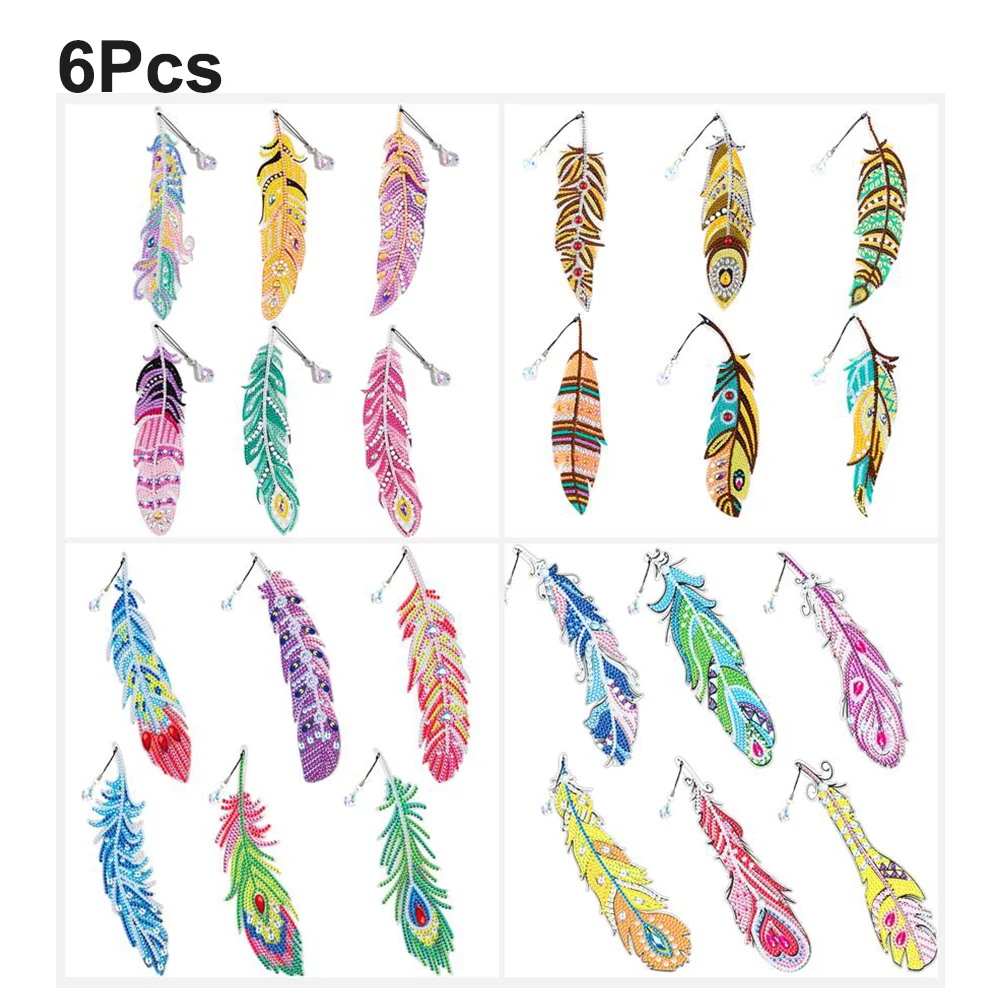 

6 шт., закладки в форме пера для творчества