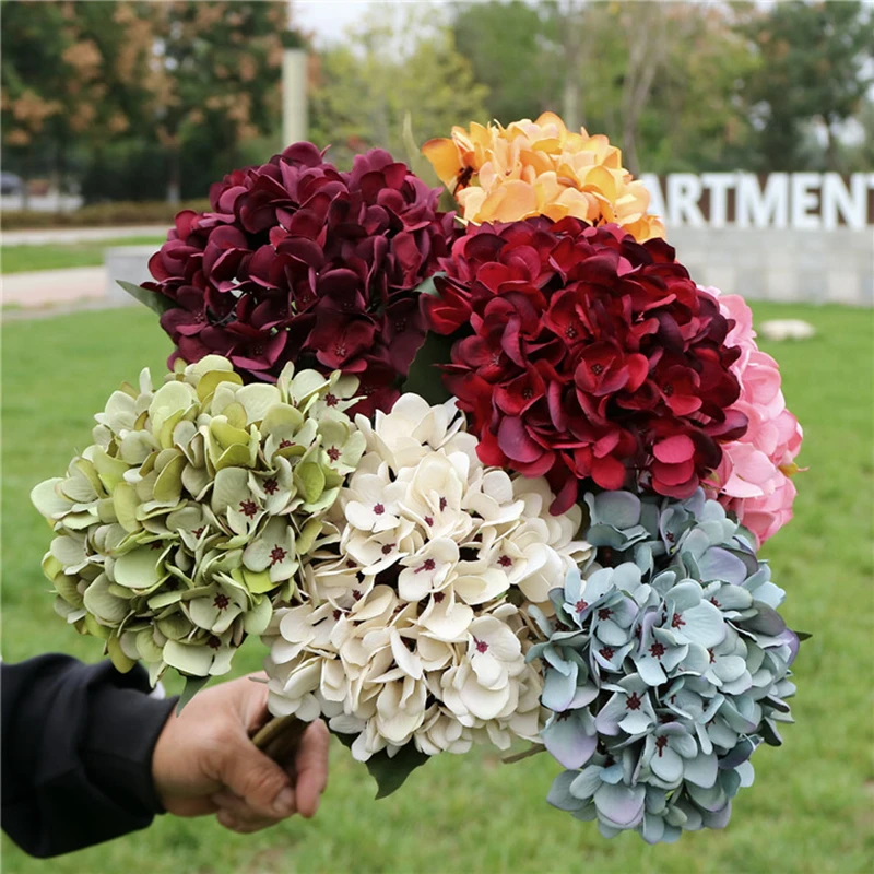 Künstliche Hortensien Kranz Hochzeit Blumen Wand Home Raum Dekoration Zubehör Diy Brautstrauß Hintergrund Indoor Bonsai