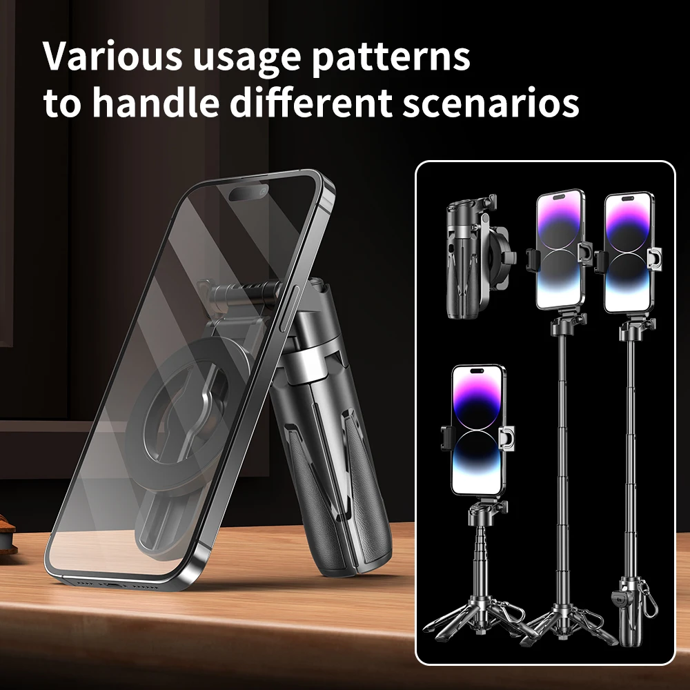 Magnetic Selfie Sticks for Smart Phone Mini Telescopic Tripod 3 in 1 Phone Stand for Vlog Live Broadcast Self-timer Stick selfie stick tripod selfie stick sports camera selfie stick cell phone selfie stick smartphone selfie stick phone selfie tripod