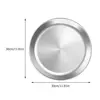 Round Pizza Pan Stainless Steel Kitchen Plate Home Dish Serving Tray Restaurant Use Plates Bowls Tableware Accessories Home 6