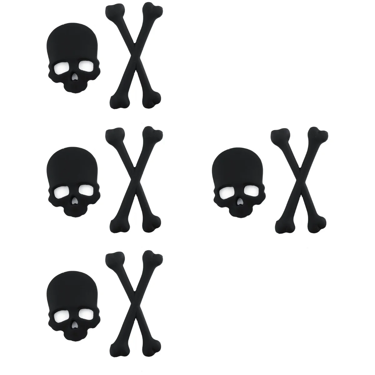 

4 Pieces Motorcycle Accessories Skull Metal Car Logo Decals Sticker Silver Badge