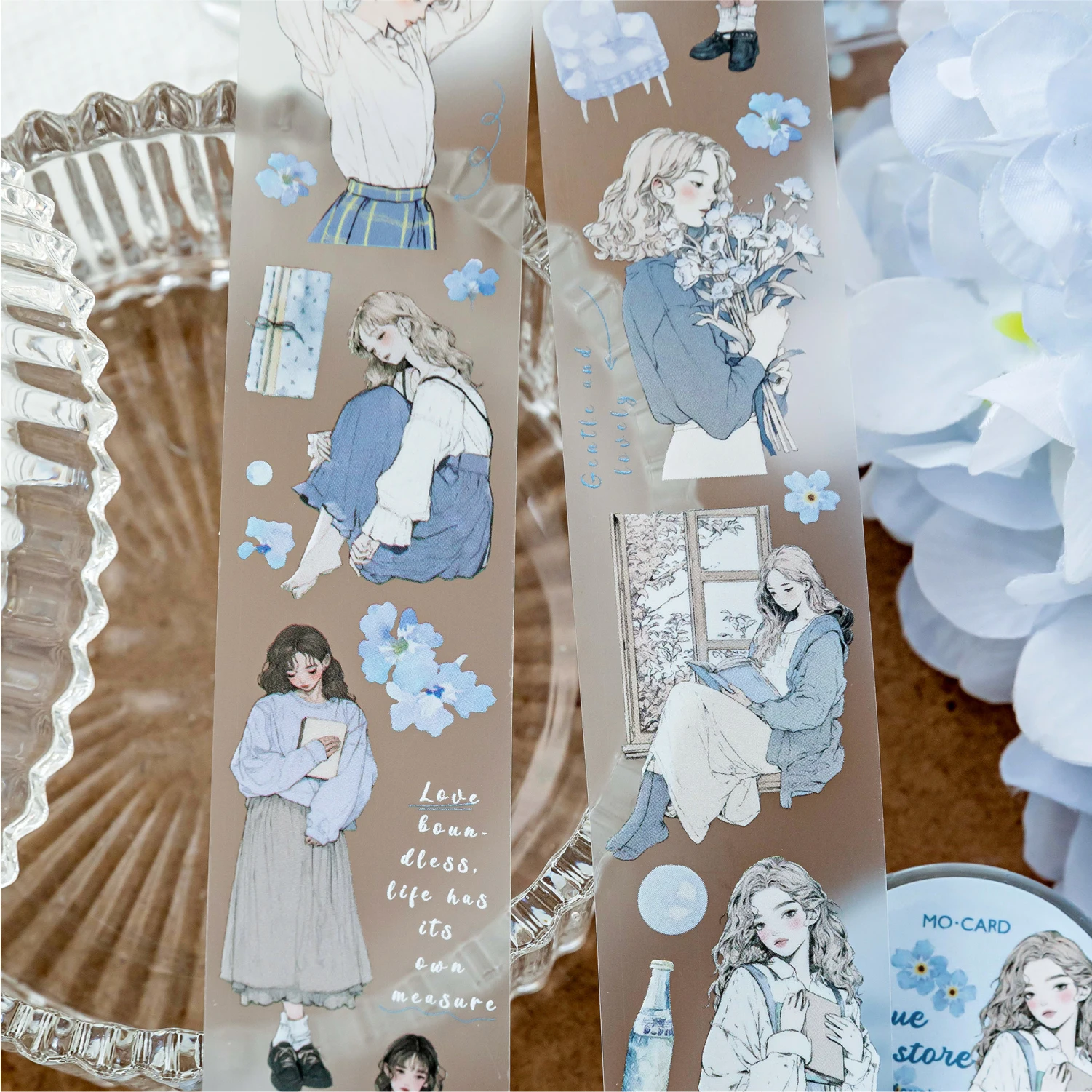 화이트 연인 시리즈 레트로 크리에이티브 장식 DIY pet 테이프, 12 팩/로트