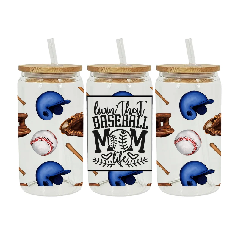 UV DTF Transfer Sticker Mama Vibes For 16oz Libbey Glasses Wraps Bottles Cup Can DIY Waterproof Decals D2338