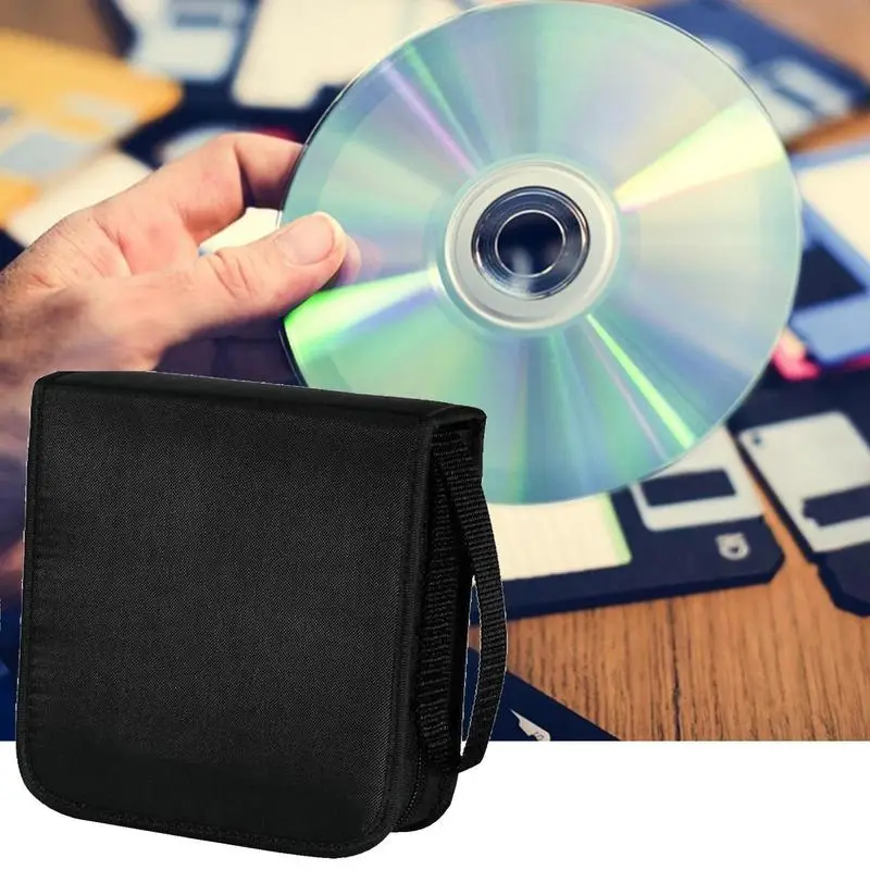 Portable CDs DVDs Case 40 Capacity Storage Bag Oxford Cloth Holder with Zipper for Home Car CDs Box Bags Accessories