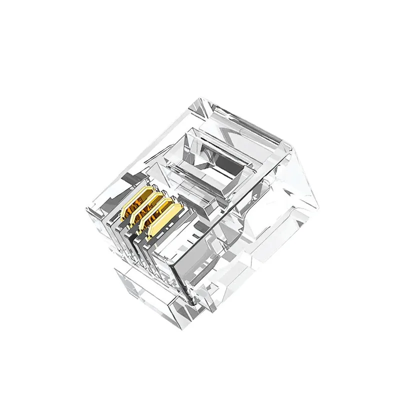 Xintylink 1000 stücke rj11 stecker vergoldet 6P4C männlichen modulare netzwerk telefon stecker klemmen hohe qualität