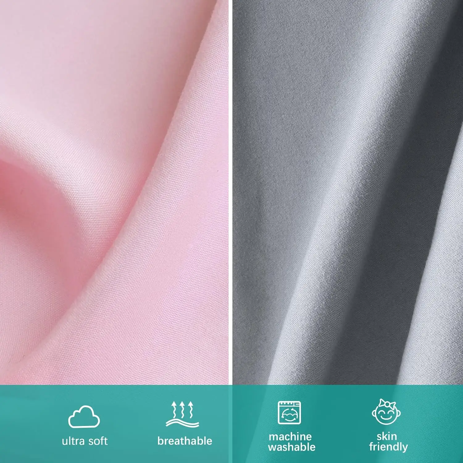 Crib Fitted Sheets Microfiber Bedding Sheet for Baby Fits Crib & Toddler Bed mattresses 2