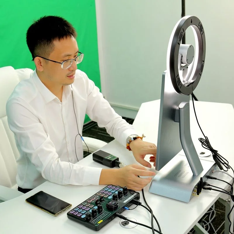 틱톡 라이브 스트림 장비, 탁상 실내 라이브 방송, 인터랙티브 터치 스크린, 라이브 스트리밍 기계 방송, 2K 15.6 인치