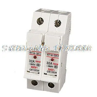 

RT18-32A 10 x 38mm Double Poles 2P Fuse Holder Base New