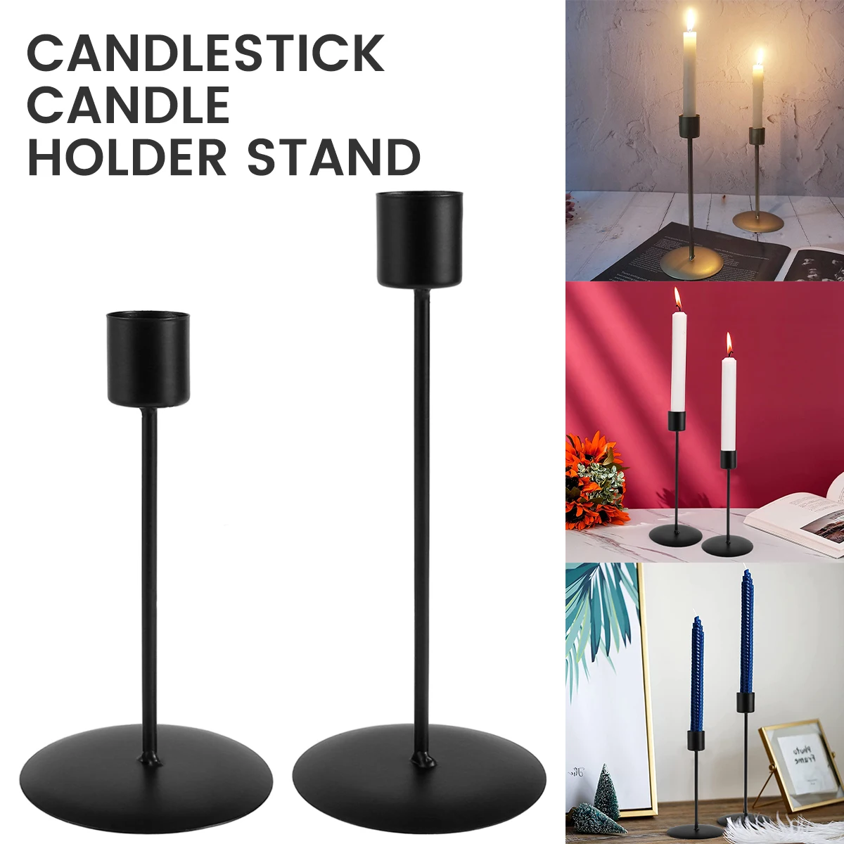 Candle Holder Metal Candlestick Holder for Taper Candle Decorative 2Pcs for Home Decor Wedding Dinning Party candle holders