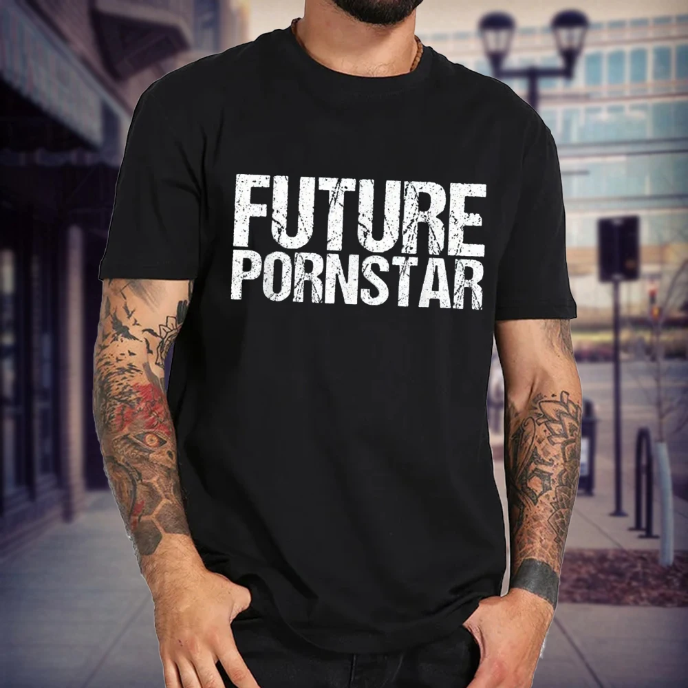 Future Pornstar Letter Print Summer Men Tshirts Fashion Vintage