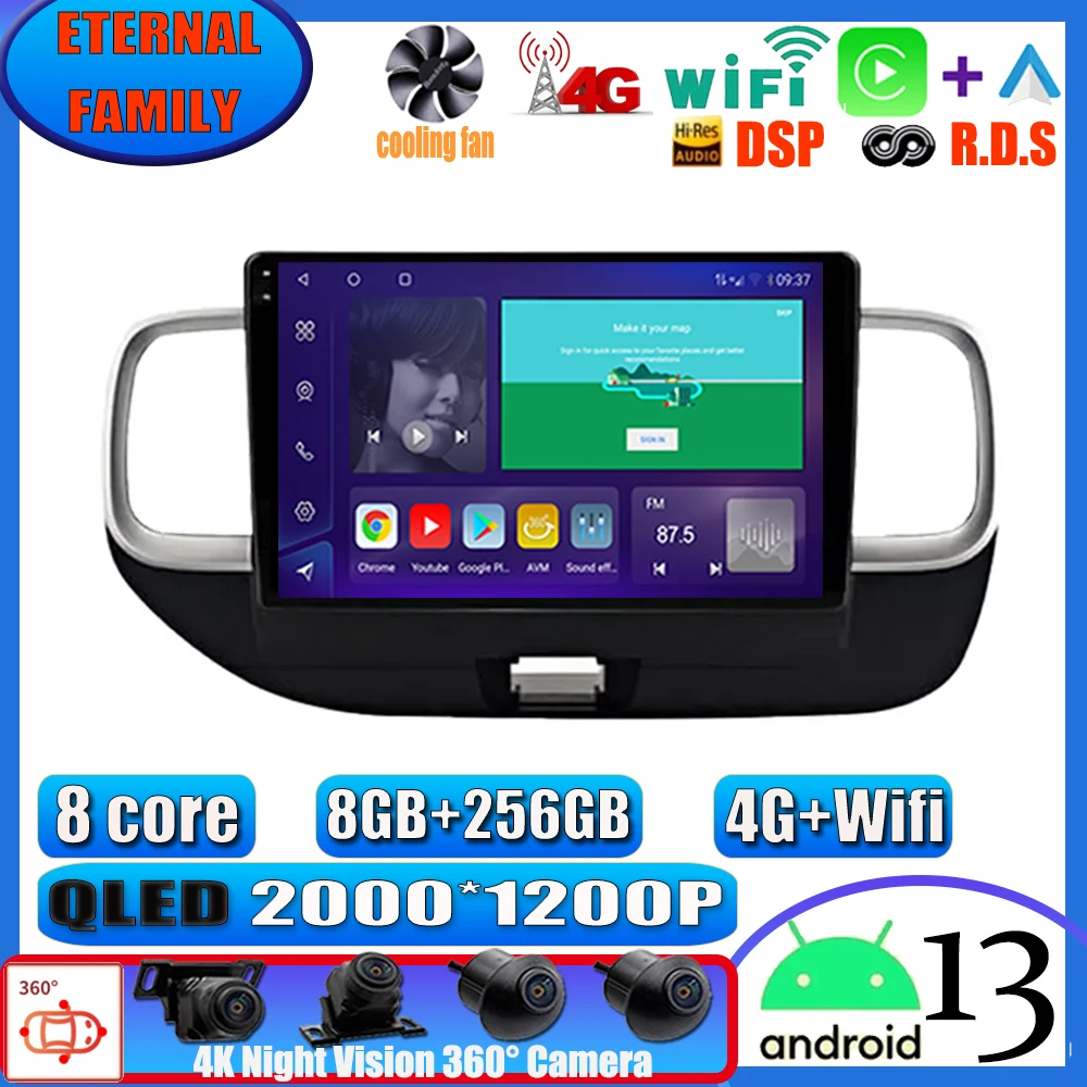 

Car Android 13 For HYUNDAI Venue 2019 Multimedia Monitor Lettore Autoradio TV Video Player Vehicle GPS Navigation Stereo Radio