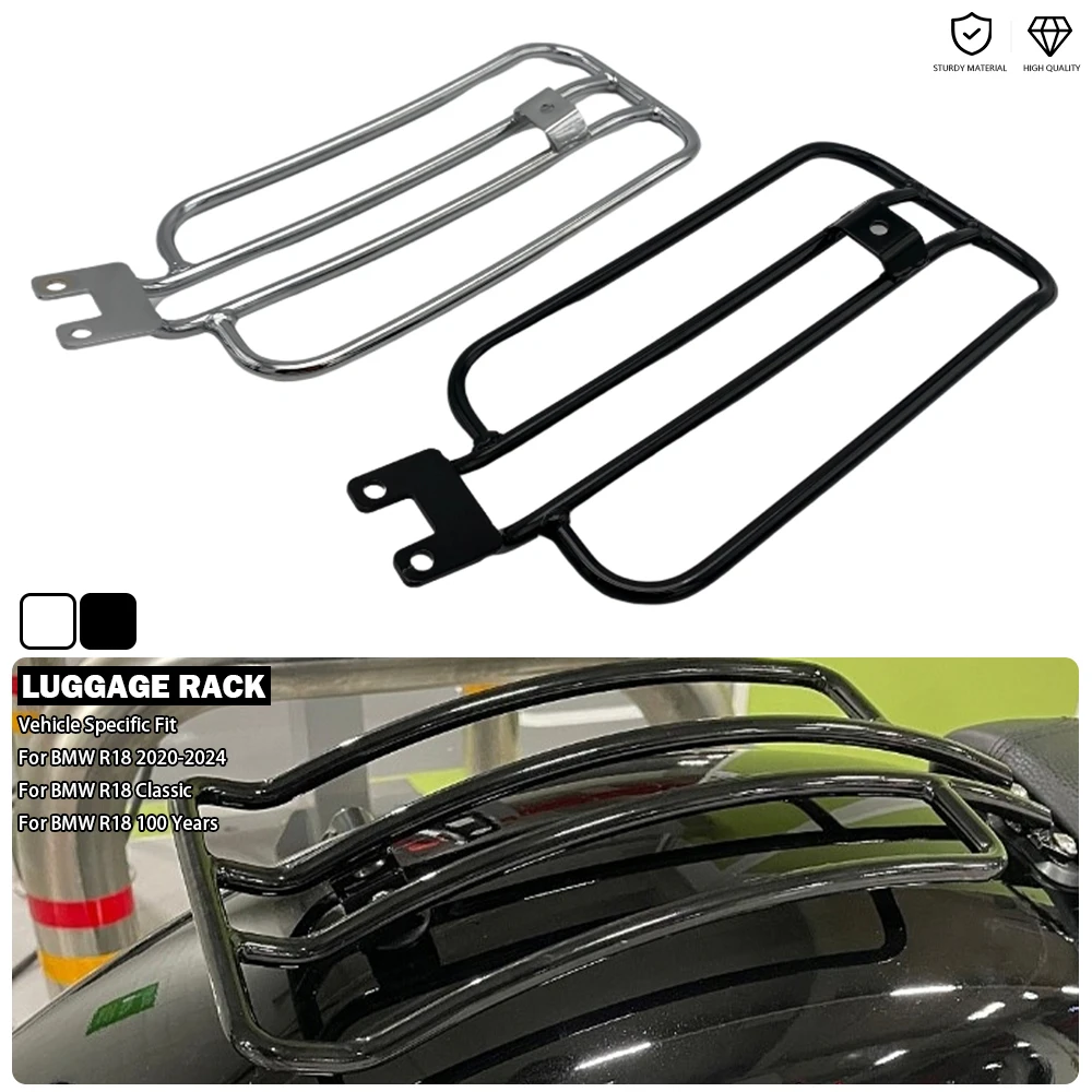 Motorcycle Rear Luggage Rack Black/Chromed Solo Seat Cargo Carrier Bracket Fits For BMW R18 Classic R 18 100 Years 2020-2024