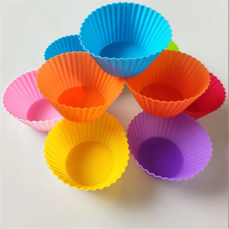 12PCS Fodere per Cupcake in Silicone Riutilizzabili Antiaderenti Muffin