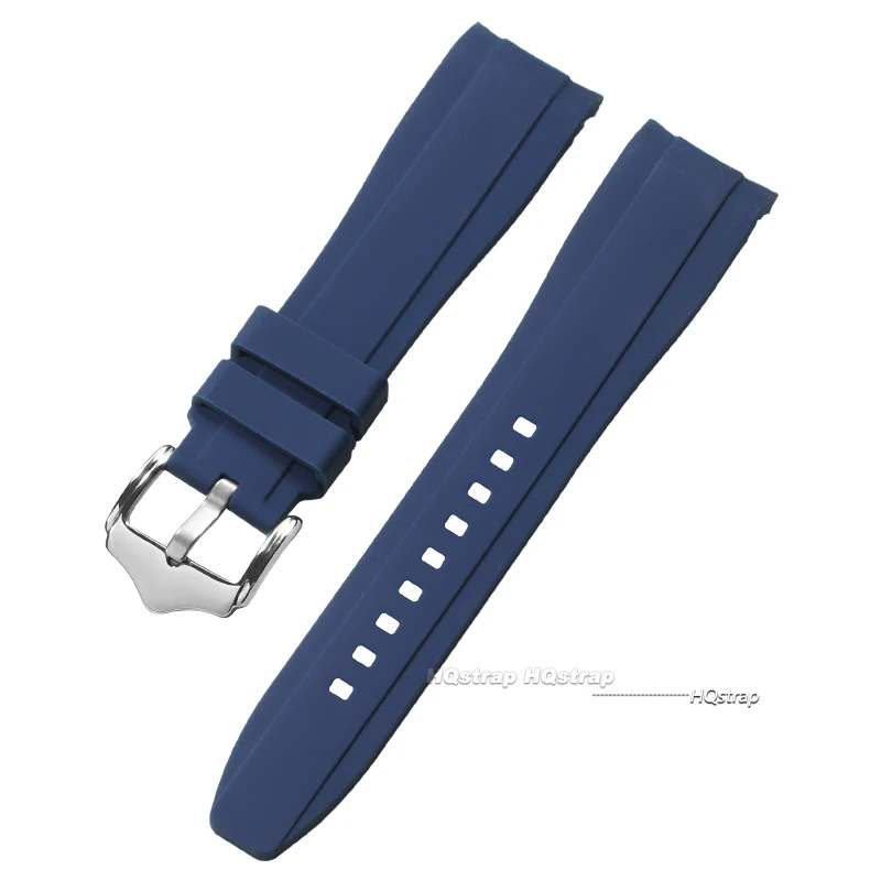 Curved End Silicone Diving Watch Band - Premium Rubber Strap for Water Sports (20mm/22mm)