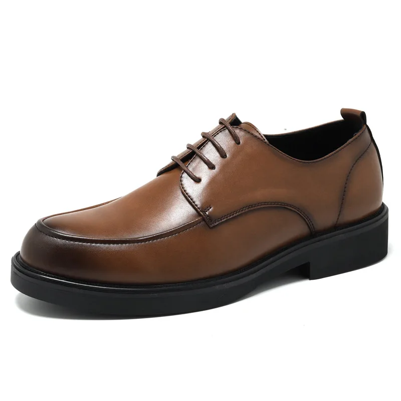 

2023 Men Dress Shoes Handmade Paty Wedding Shoes Men Flats Leather Oxfords Formal Shoes