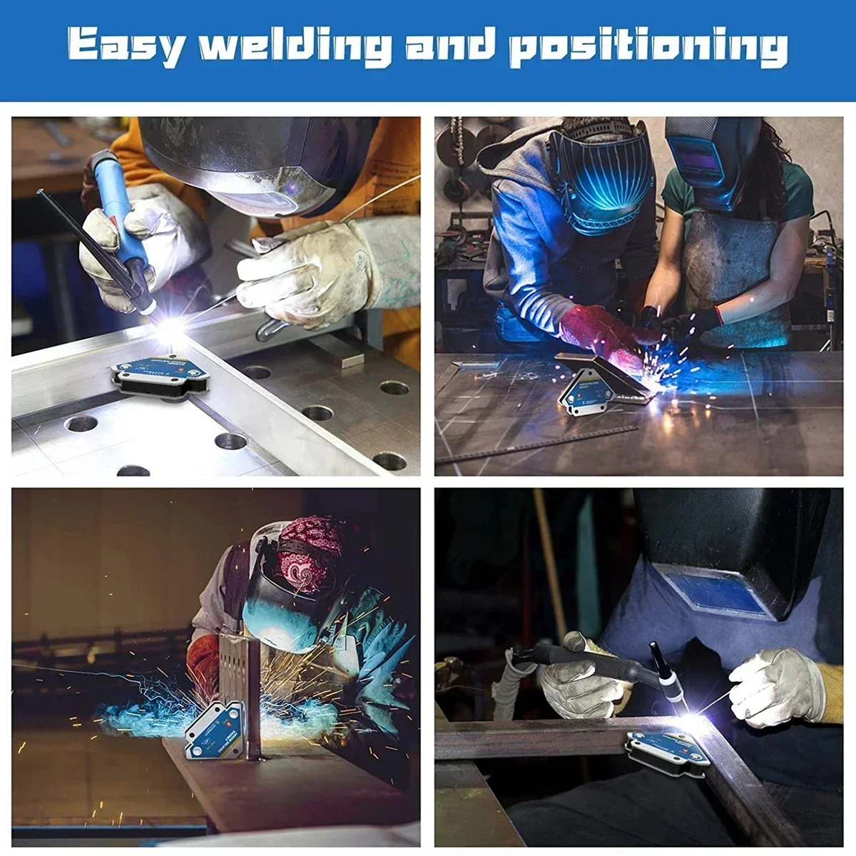 4Pcs Welding Magnets 28lbs Magnetic Welding Holder Metal Positioning Arrow Weld Fixer Magnet Clamp 45&deg; 90&deg; 135&deg; Tool