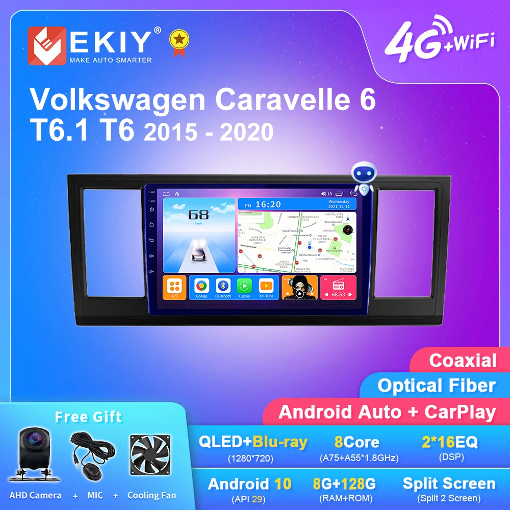

EKIY T7 Android Auto Radio For Volkswagen Caravelle 6 T6.1 T6 2015-2020 Multimedia Video Player Navigation GPS Stereo 2 din DVD