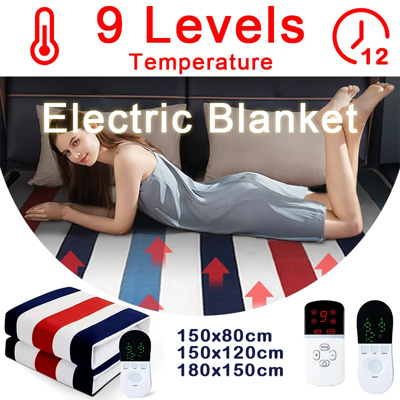 Electric Blanket 220/110V Thicker Heater Heated Blanket Mattress